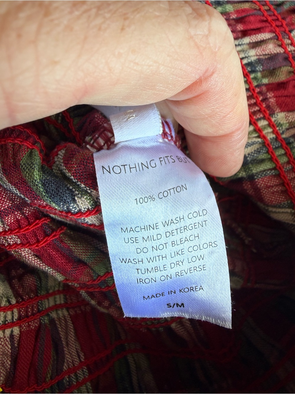 Nothing Fits But Plaid Smocked Off-Shoulder Midi Dress Puff Sleeve S/M Maternity - Picture 3 of 7